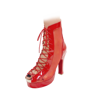 Godiva Chic Red Patent & Red Mesh Platform