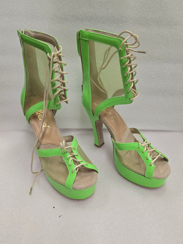 Godiva Chic TWO Platform Dance Boot Green Patent ONE-OF-A-KIND